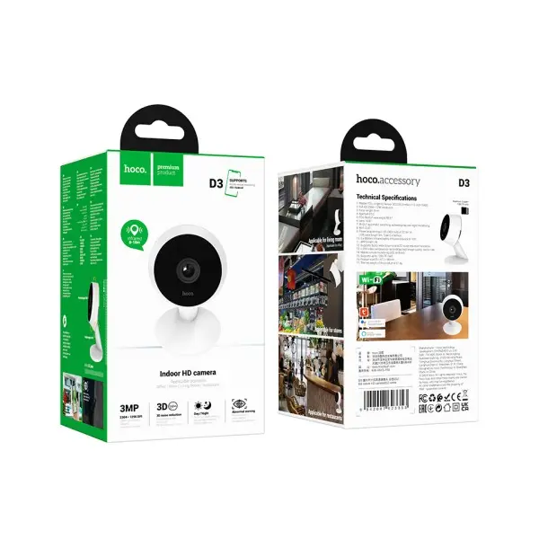 КАМЕРА ВІДЕОСПОСТЕРЕЖЕННЯ HOCO D3 HD (INDOR) CAMERA, БІЛИЙ