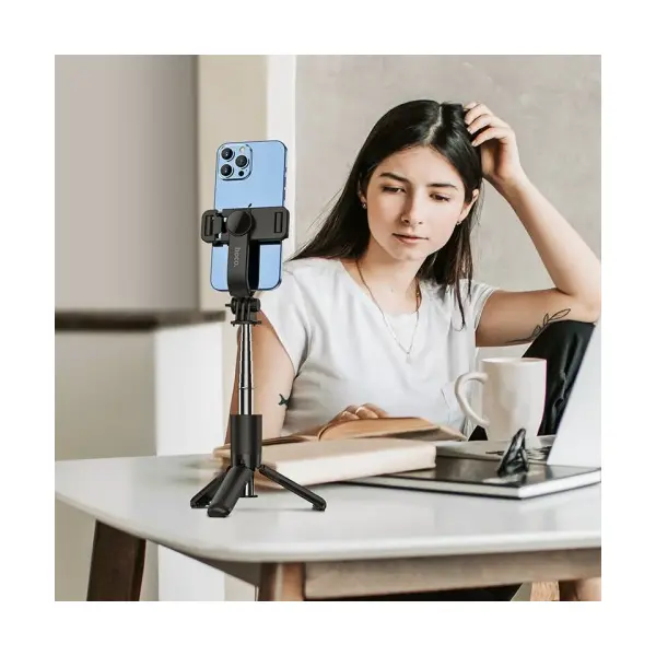 СЕЛФІ-ПАЛИЦЯ ТРИПОД HOCO K17 FIGURE MINI LIVE BROADCAST STAND 0,75M, ЧОРНИЙ