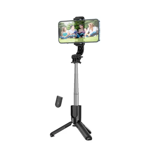 СЕЛФІ-ПАЛИЦЯ ТРИПОД HOCO K17 FIGURE MINI LIVE BROADCAST STAND 0,75M, ЧОРНИЙ
