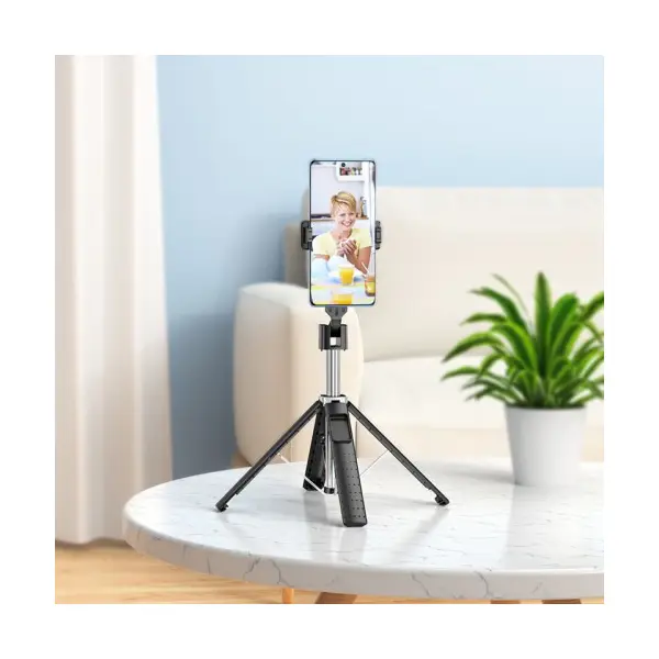 СЕЛФІ-ПАЛИЦЯ ТРИПОД HOCO K18 WAVE FOUR-LEG LIVE BROADCAST HOLDER (0,97M.), ЧОРНИЙ