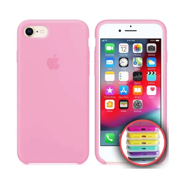 ЧОХОЛ SILICONE CASE FULL COPY ДЛЯ IPHONE 7, 8 (6) LIGHT РОЖЕВИЙ