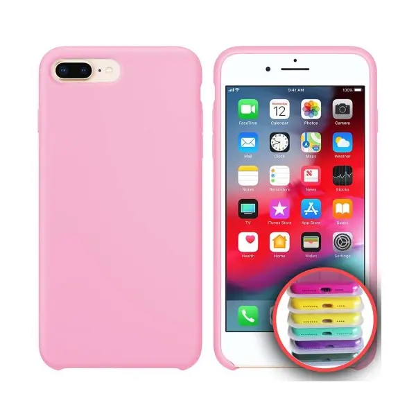 ЧОХОЛ SILICONE CASE FULL COPY ДЛЯ IPHONE 7, 8PLUS (6) LIGHT РОЖЕВИЙ