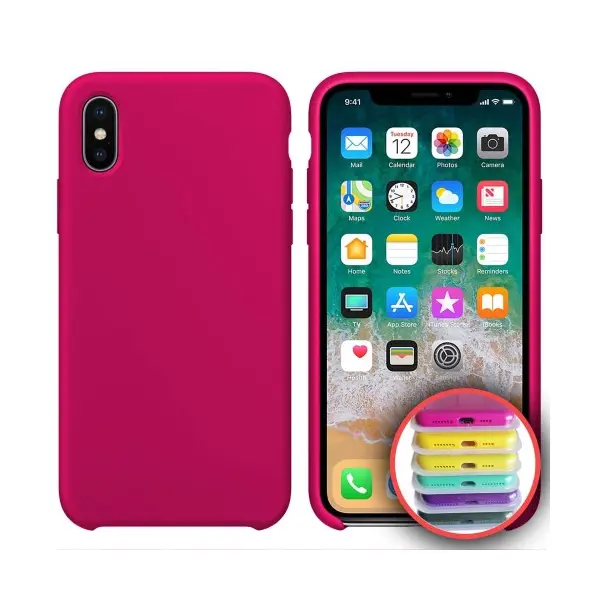 ЧОХОЛ SILICONE CASE FULL COPY ДЛЯ IPHONE XR (47) HOT РОЖЕВИЙ