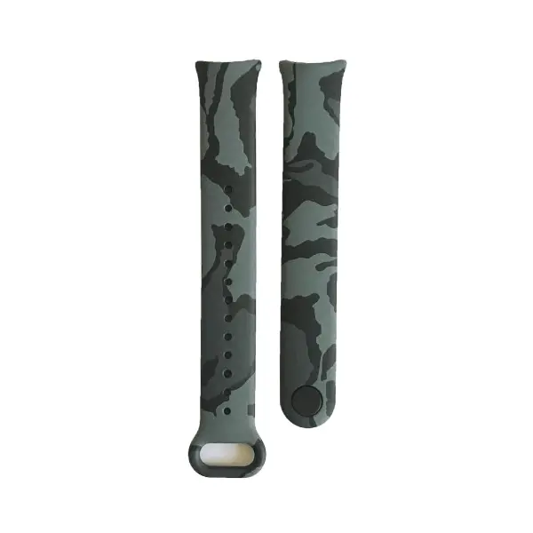 РЕМІНЕЦЬ ДЛЯ XIAOMI MI BAND 8, 9, 10 CAMOUFLAGE, ЧОРНИЙ-СІРИЙ