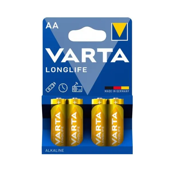 MR4_142097 Батарейка varta longlife aa lr6 blister 4 (4, 80, 400), (3768) 