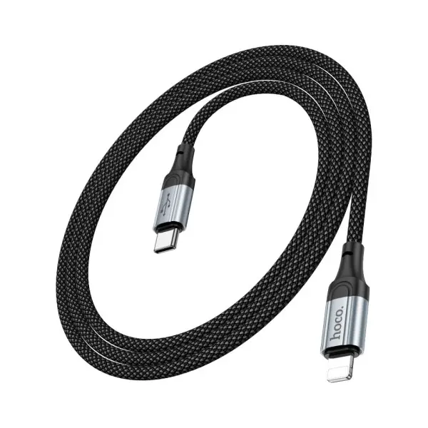 КАБЕЛЬ PD HOCO X102 FRESH PD CHARGING DATA CABLE LIGHTNING 27W, 1M, ЧОРНИЙ