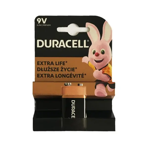 БАТАРЕЙКА DURACELL 6F22 (1604) 9V КРОНА (1, 10), (АРТ3286)