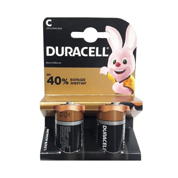 БАТАРЕЙКА DURACELL LR14 (C) BLISTER 2 (2, 20), (АРТ5114)
