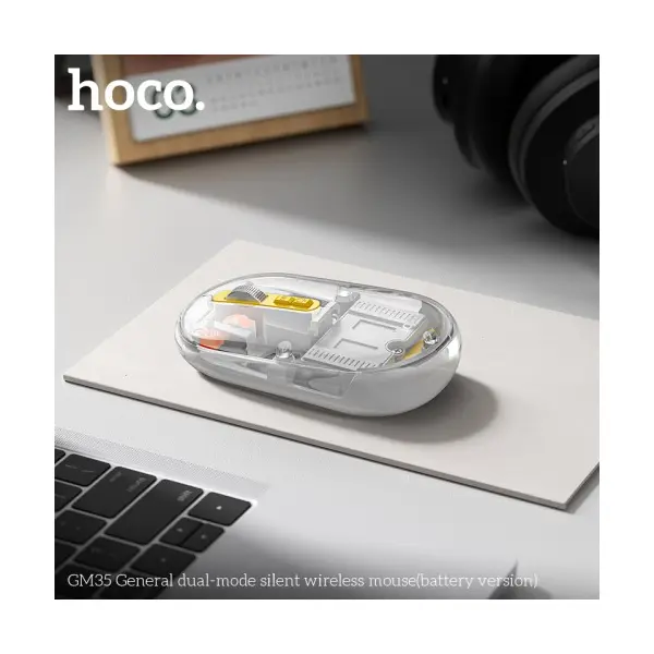 КОМПЮТЕРНА МИШКА HOCO GM35 GENERAL DUAL-MODE SILENT WIRELESS MOUSE (BATTERY VERSION) SPACE, СІРИЙ