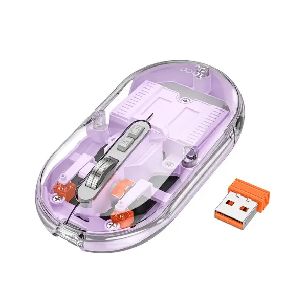 КОМП'ЮТЕРНА МИШКА HOCO GM35 GENERAL DUAL-MODE SILENT WIRELESS MOUSE (BATTERY VERSION) ROMANTIC ПУРПУРОВИЙ
