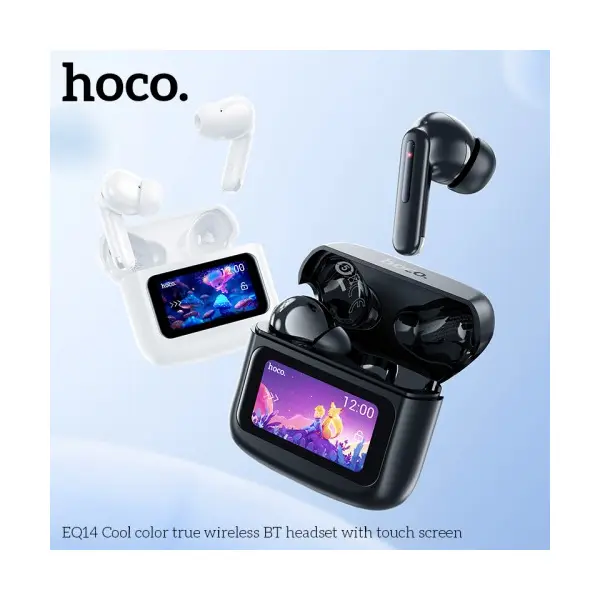 MR4_142613 Навушники бездротові hoco eq14 cool color true wireless bt headset with touch screen, білий 
