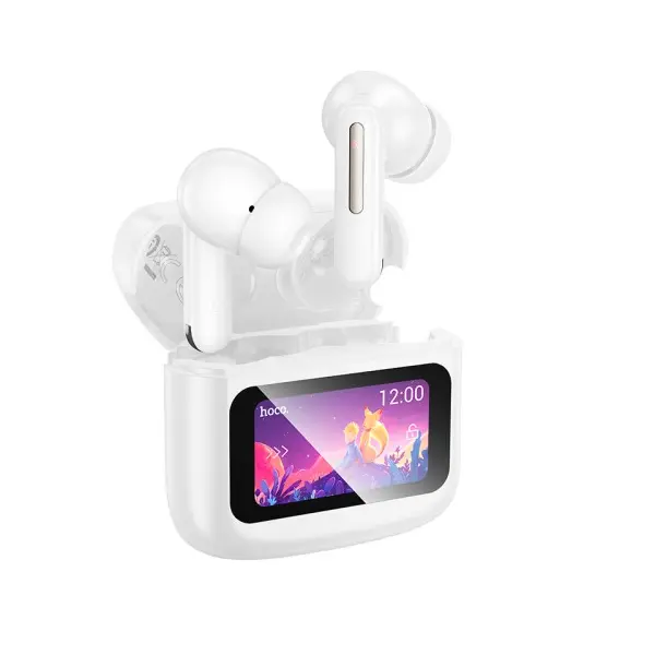 НАВУШНИКИ БЕЗДРОТОВІ HOCO EQ14 COOL COLOR TRUE WIRELESS BT HEADSET WITH TOUCH SCREEN, БІЛИЙ