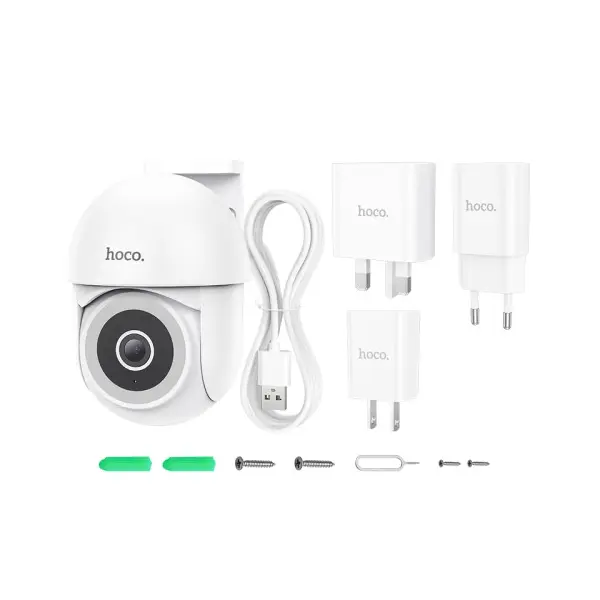 КАМЕРА ВІДЕОСПОСТЕРЕЖЕННЯ HOCO D2 OUTDOOR PTZ HD CAMERA, БІЛИЙ