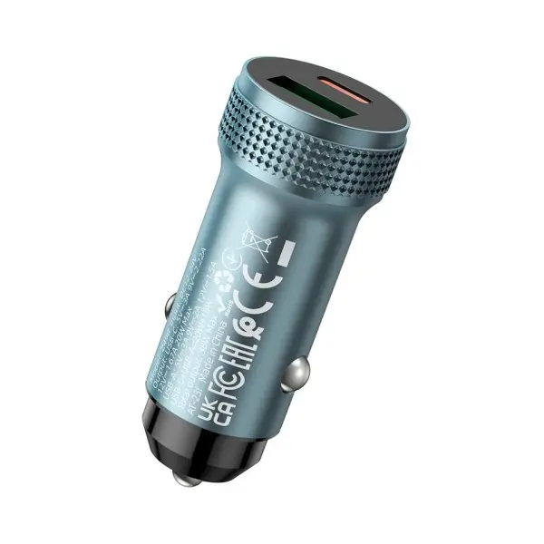 MR4_142600 Автомобільний зарядний пристрій hoco z49b level pd38w (1c1a) car charger metal, сірий HOCO