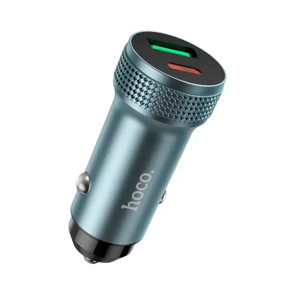 MR4_142600 Автомобільний зарядний пристрій hoco z49b level pd38w (1c1a) car charger metal, сірий HOCO