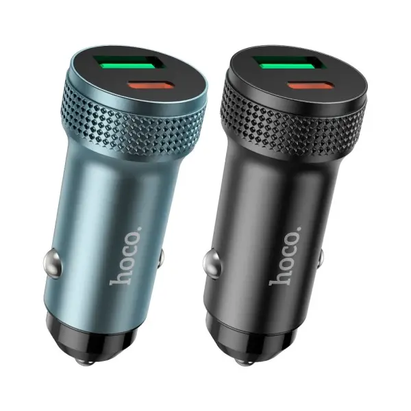 MR4_142600 Автомобільний зарядний пристрій hoco z49b level pd38w (1c1a) car charger metal, сірий HOCO