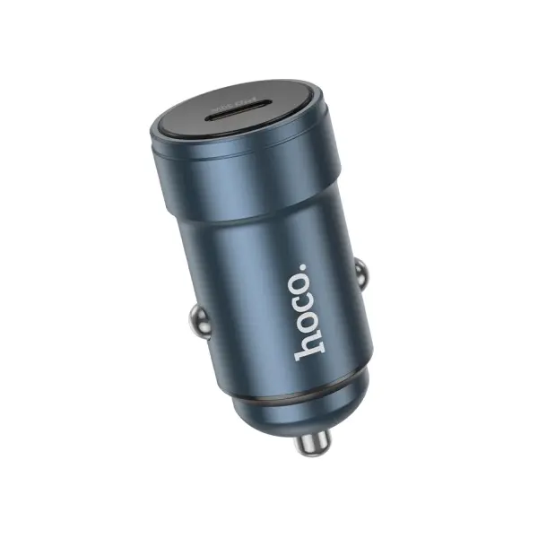 АВТОМОБІЛЬНИЙ ЗАРЯДНИЙ ПРИСТРІЙ HOCO Z57 GLORIOUS SINGLE-PORT PD30W CAR CHARGER METAL, СІРИЙ