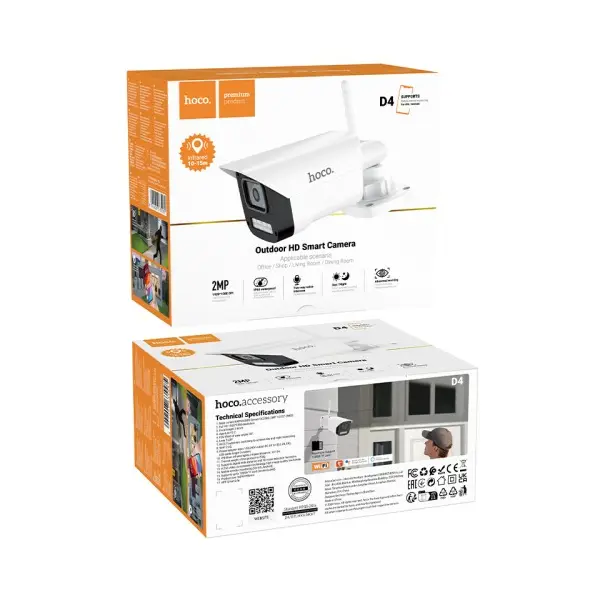 КАМЕРА ВІДЕОСПОСТЕРЕЖЕННЯ HOCO D4 OUTDOOR GUN-TYPE HD CAMERA, БІЛИЙ
