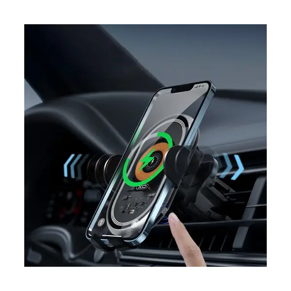 АВТОТРИМАЧ XO WX038 CAR WIRELESS CHARGING 15W HOLDER, ЧОРНИЙ