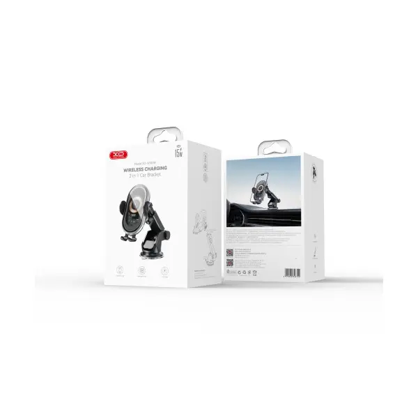 АВТОТРИМАЧ XO WX038 CAR WIRELESS CHARGING 15W HOLDER, ЧОРНИЙ