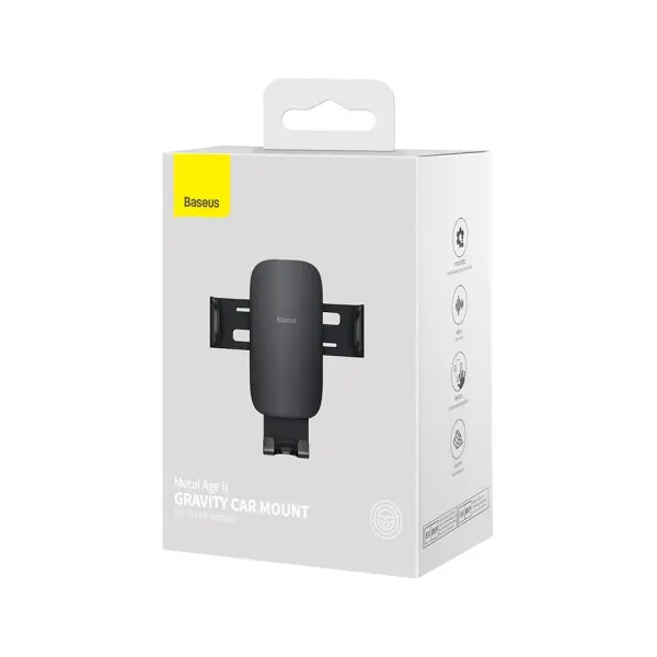 АВТОТРИМАЧ BASEUS METAL AGE GRAVITY CAR MOUNT AIR OUTLET VERSION, ЧОРНИЙ SUJS000001