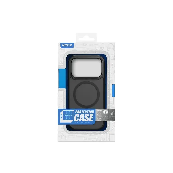 ЧОХОЛ ROCK GUARD TOUCH MAGNETIC PROTECTION CASE (METAL LENS FRAME) ДЛЯ IPHONE 17 PRO MAX, ЧОРНИЙ