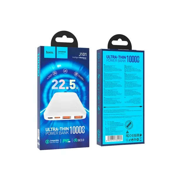 MR4_143164 Зовнішній акумулятор power bank hoco j101 astute 22.5w fully compatible 10 000mah, білий 