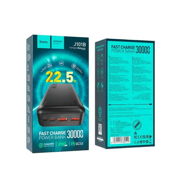 MR4_143165 Зовнішній акумулятор power bank hoco j101b astute 22.5w fully compatible 30 000mah, чорний 