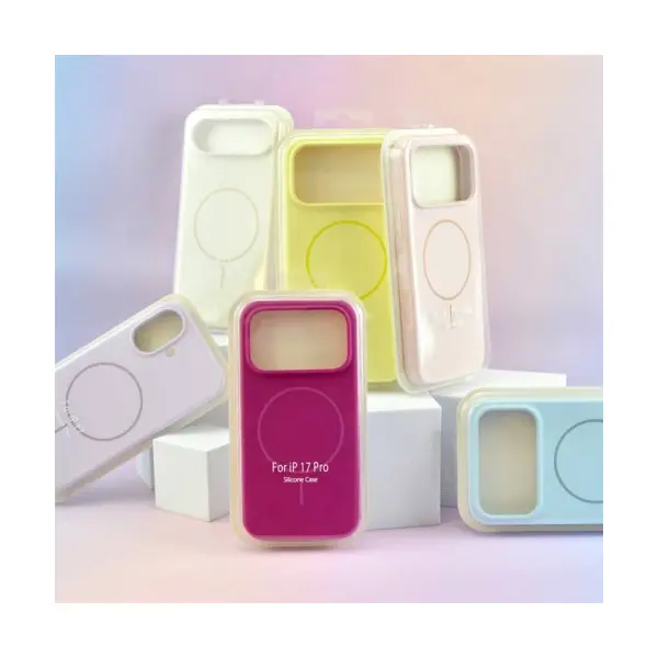 MR4_143263 Чохол silicone case with magsafe для iphone 17 titanium, сірий PRC