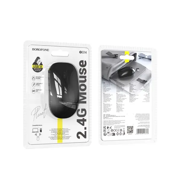 MR4_143322 Бездротова мишка borofone bg14 planet 2.4g business wireless mouse, чорний 