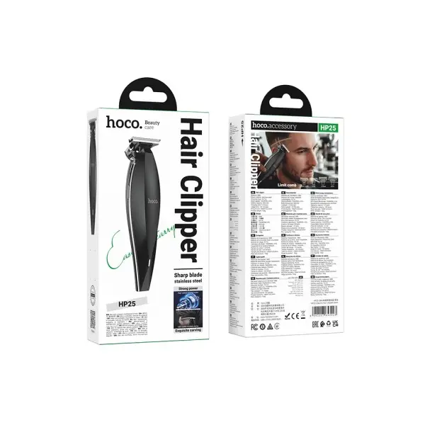 MR4_143225 Електрична машинка для стрижки волосся hoco hp25 electric hair clipper, чорний 