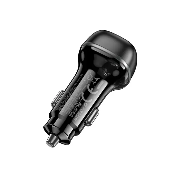 АВТОМОБІЛЬНИЙ ЗАРЯДНИЙ ПРИСТРІЙ HOCO Z58A RANK 48W DUAL PORT PD30W, QC3.0, CAR CHARGER, ЧОРНИЙ
