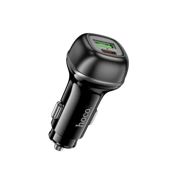 АВТОМОБІЛЬНИЙ ЗАРЯДНИЙ ПРИСТРІЙ HOCO Z58A RANK 48W DUAL PORT PD30W, QC3.0, CAR CHARGER, ЧОРНИЙ