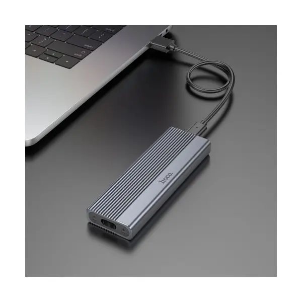 КОРПУС ДЛЯ ЗОВНІШНЬОГО SSD ДИСКУ HOCO HB47 M.2 SSD ENCLOSURE (USB-A3.1, 6GBPS), СІРИЙ