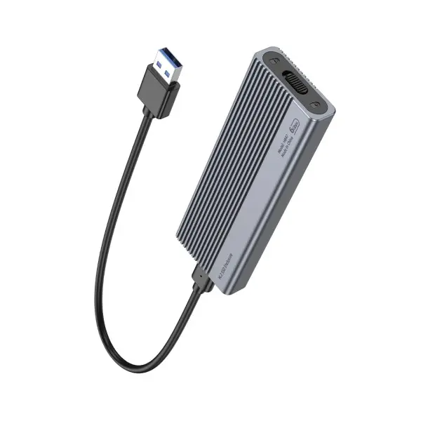КОРПУС ДЛЯ ЗОВНІШНЬОГО SSD ДИСКУ HOCO HB47 M.2 SSD ENCLOSURE (USB-A3.1, 6GBPS), СІРИЙ