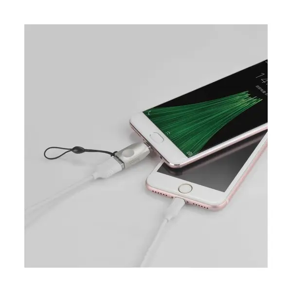 MR4_143496 Перехідник otg hoco ua10 micro-usb adapter, сірий-nickel 