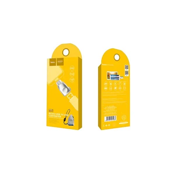MR4_143496 Перехідник otg hoco ua10 micro-usb adapter, сірий-nickel 