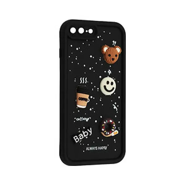 MR4_143769 Чохол happy donut case для iphone 7 plus, 8 plus, чорний 