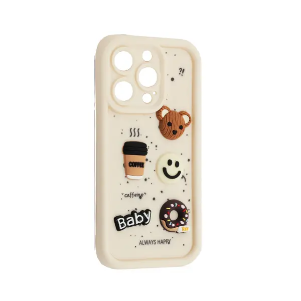 ЧОХОЛ HAPPY DONUT CASE ДЛЯ IPHONE 16 PRO, БІЛИЙ