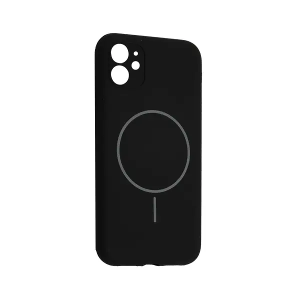 ЧОХОЛ SILICONE CASE FULL CAMERA FINE RING MAGSAFE ДЛЯ IPHONE 11, ЧОРНИЙ