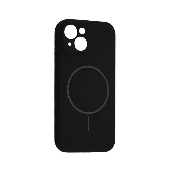 ЧОХОЛ SILICONE CASE FULL CAMERA FINE RING MAGSAFE ДЛЯ IPHONE 14, ЧОРНИЙ