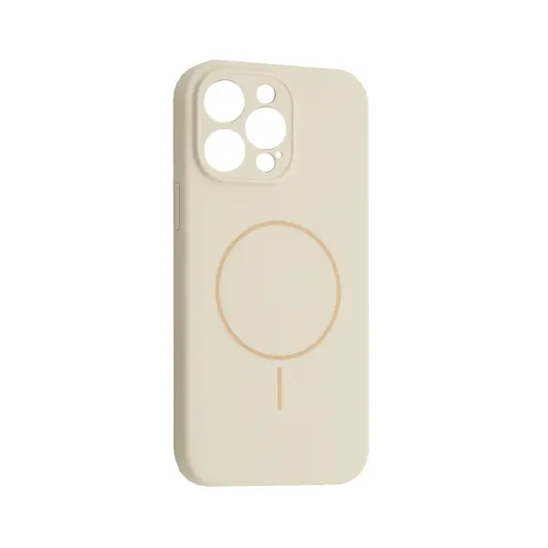 ЧОХОЛ SILICONE CASE FULL CAMERA FINE RING MAGSAFE ДЛЯ IPHONE 15 PRO MAX ANTIQUE, БІЛИЙ