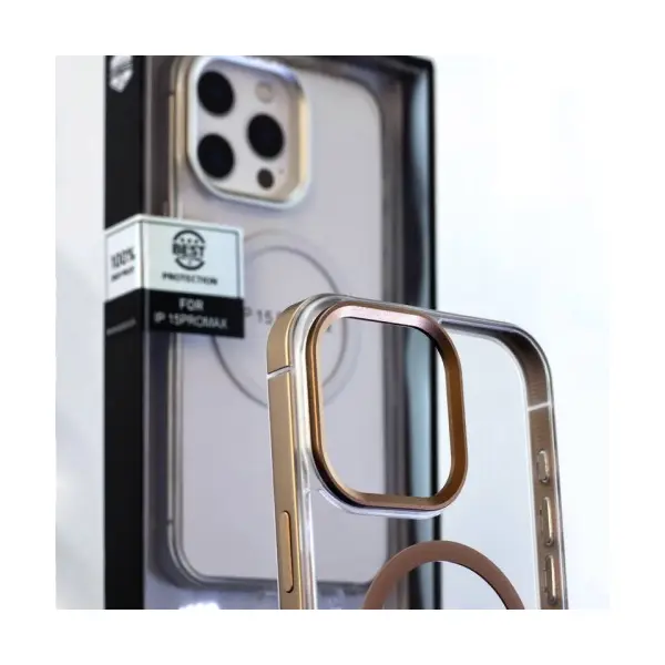 ЧОХОЛ DULERO METAL CLEAR MAGSAFE CASE ДЛЯ IPHONE 15 PRO, СІРИЙ