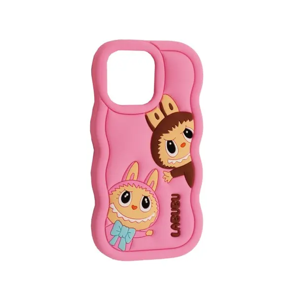 MR4_143834 Чохол labubu case для iphone 13 pro, 14 pro, 15 pro рожевий 