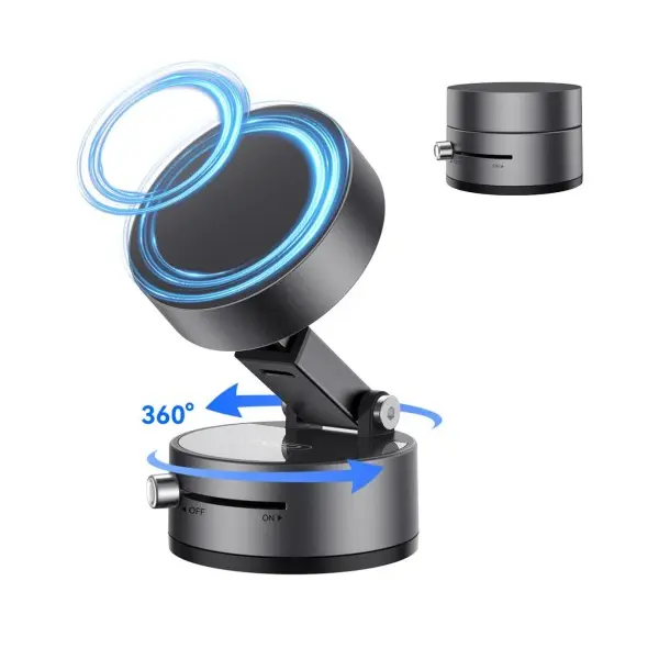 АВТОТРИМАЧ XO C170 VACUUM SUCTION CUP MANUAL LATCH MAGNETIC HOLDER, СІРИЙ