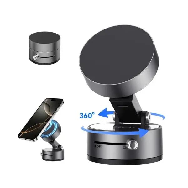 АВТОТРИМАЧ XO C170 VACUUM SUCTION CUP MANUAL LATCH MAGNETIC HOLDER, СІРИЙ