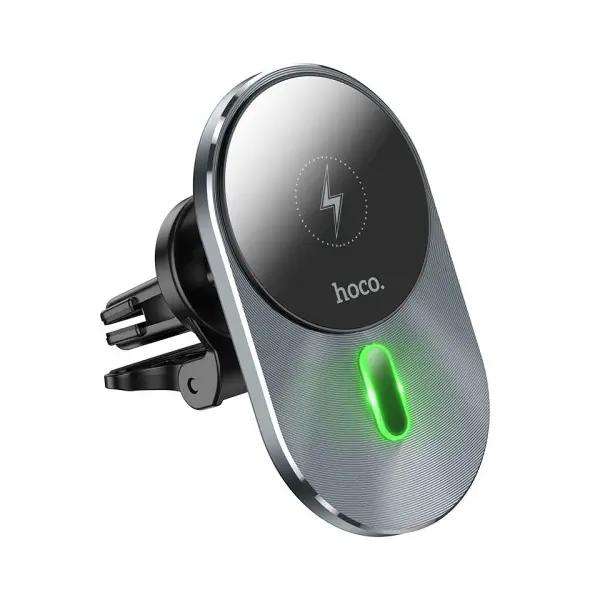 MR4_143675 Бездротовий автомобільний зарядний пристрій hoco ca91 magic magnetic wireless fast charging car holder 5w-15w, сірий 