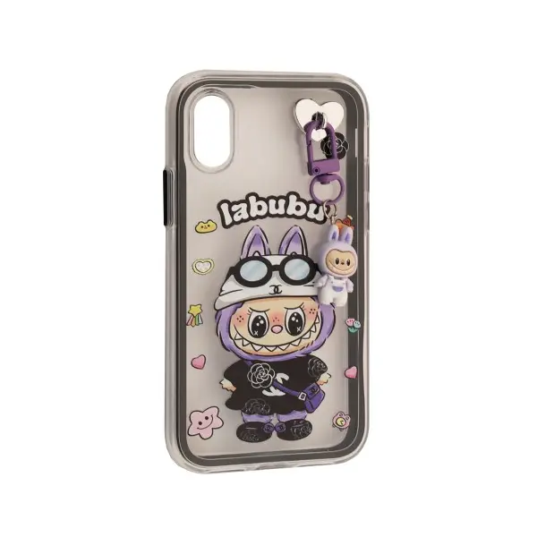 ЧОХОЛ LABUBU (З БРЕЛКОМ) ДЛЯ IPHONE X, XS, ЧОРНИЙ