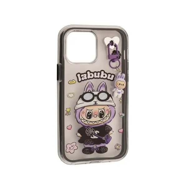ЧОХОЛ LABUBU (З БРЕЛКОМ) ДЛЯ IPHONE 13, 14, ЧОРНИЙ