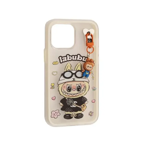 ЧОХОЛ LABUBU (З БРЕЛКОМ) ДЛЯ IPHONE 12 PRO MAX, БІЛИЙ